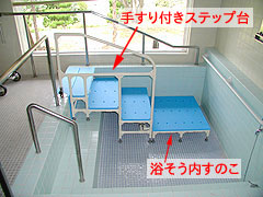 日本の施設浴室　スロープで段差解消