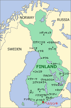 フィンランドの地図